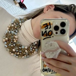 Aldo Nude and Champagne Beaded Necklace - Stylish Accessory